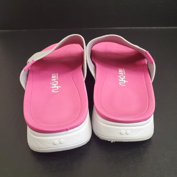 Ryka Anatomical Knit Slide Sandals Triumph Raindrop Grey Pink Womens Size 11 - Picture 4 of 8